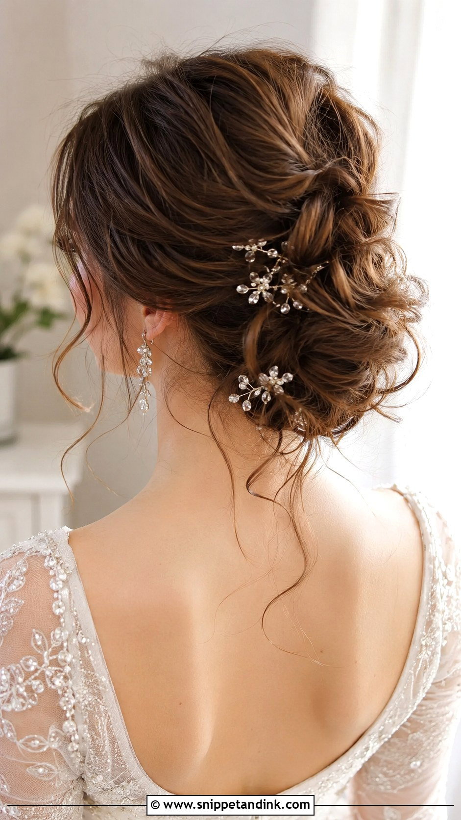 Twisted Messy Updo for Weddings - Snippet and Ink - 30 Messy Updo Wedding Ideas
