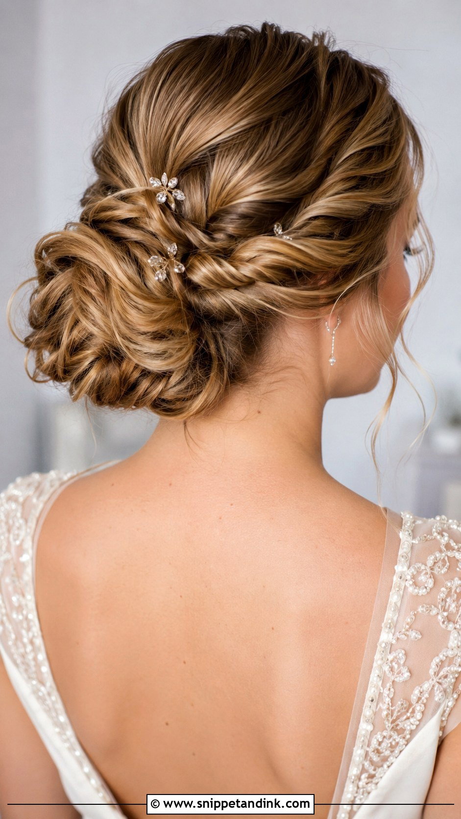 Twisted Mid Bun - Snippet and Ink - 20 Mid Bun Wedding Hair Ideas