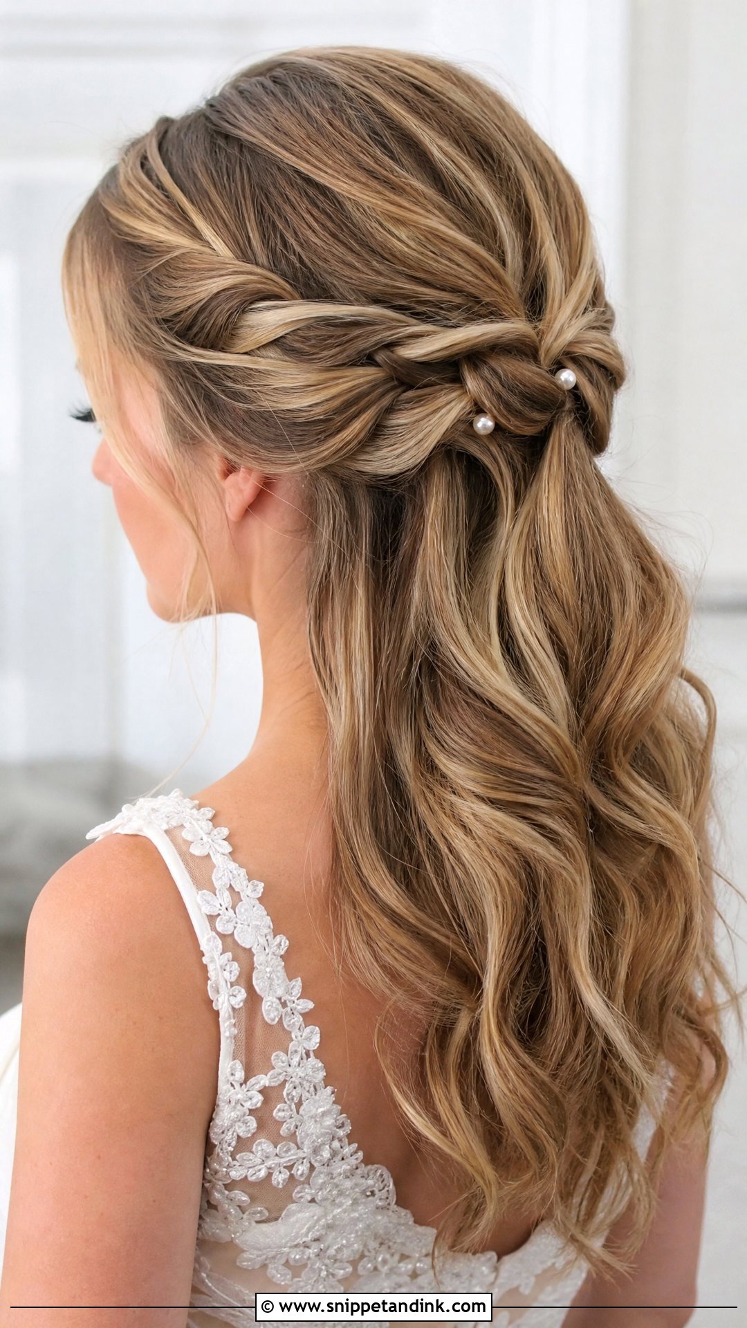 Twisted Pinned Back Wedding Hair - Snippet and Ink - 20 Pinned Back Wedding Hair Ideas