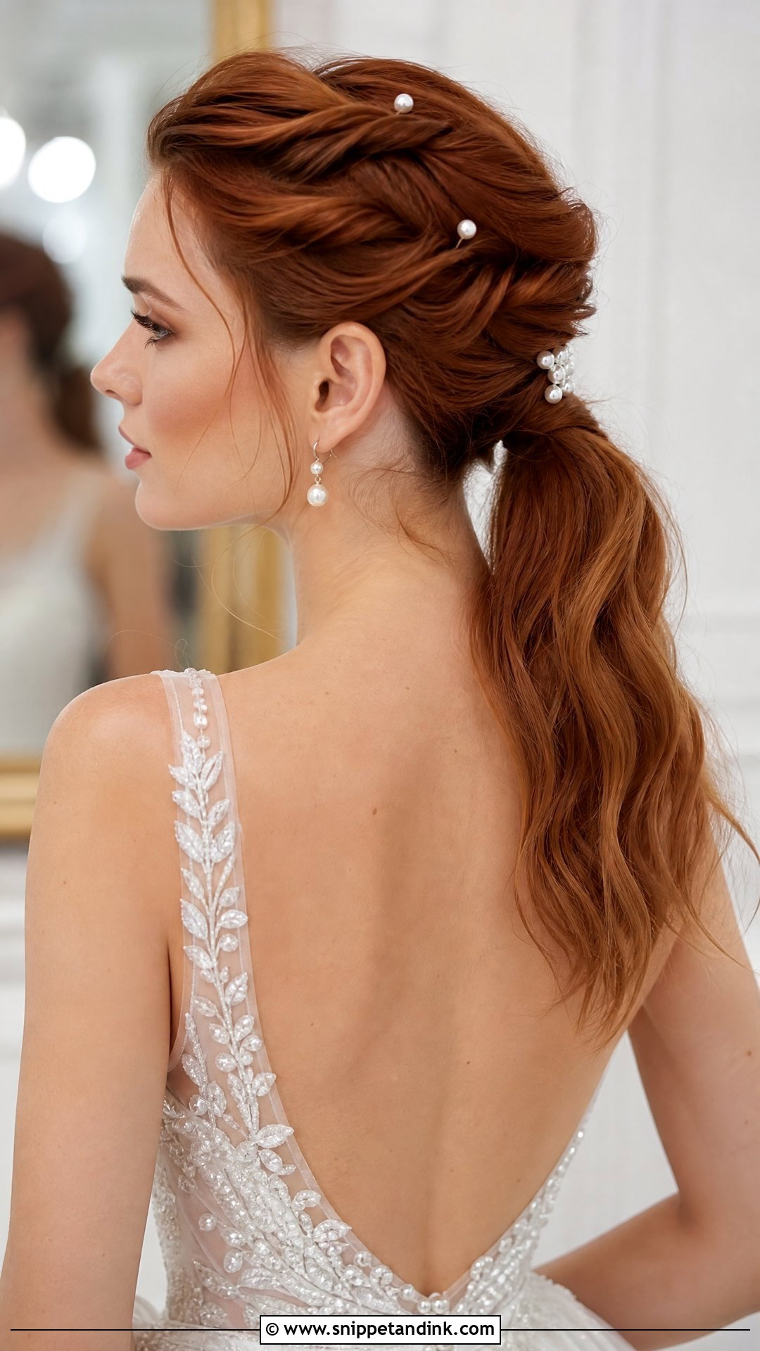 Twisted Ponytail Bridal Hairstyle - Snippet and Ink - 20 Party Pony Wedding Hairstyle Ideas