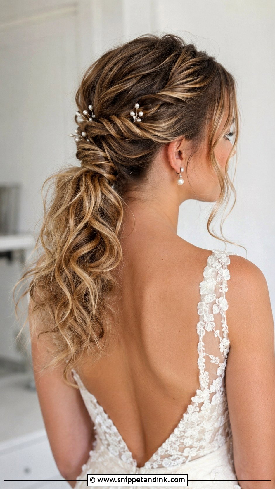 Twisted Ponytail Bridal Look - Snippet and Ink - 20 Pony Updo Wedding Ideas