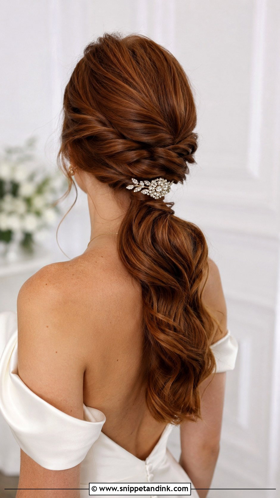 Twisted Ponytail for Brides - Snippet and Ink - 20 Fancy Ponytail Wedding Hairstyles