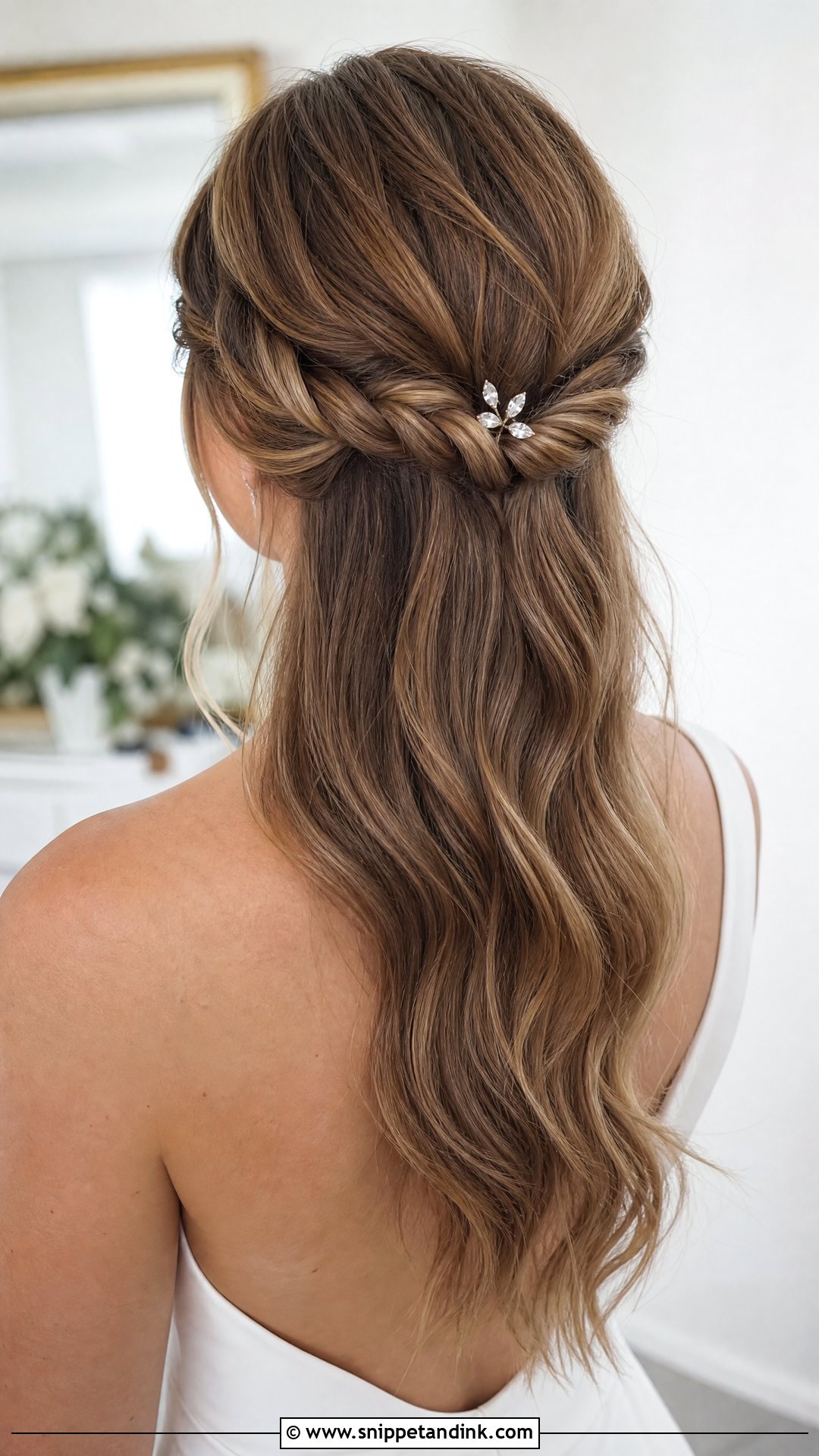 Twisted Rope Braid Half Up - Snippet and Ink - 20 Half-Up Braid Bridal Hair Ideas