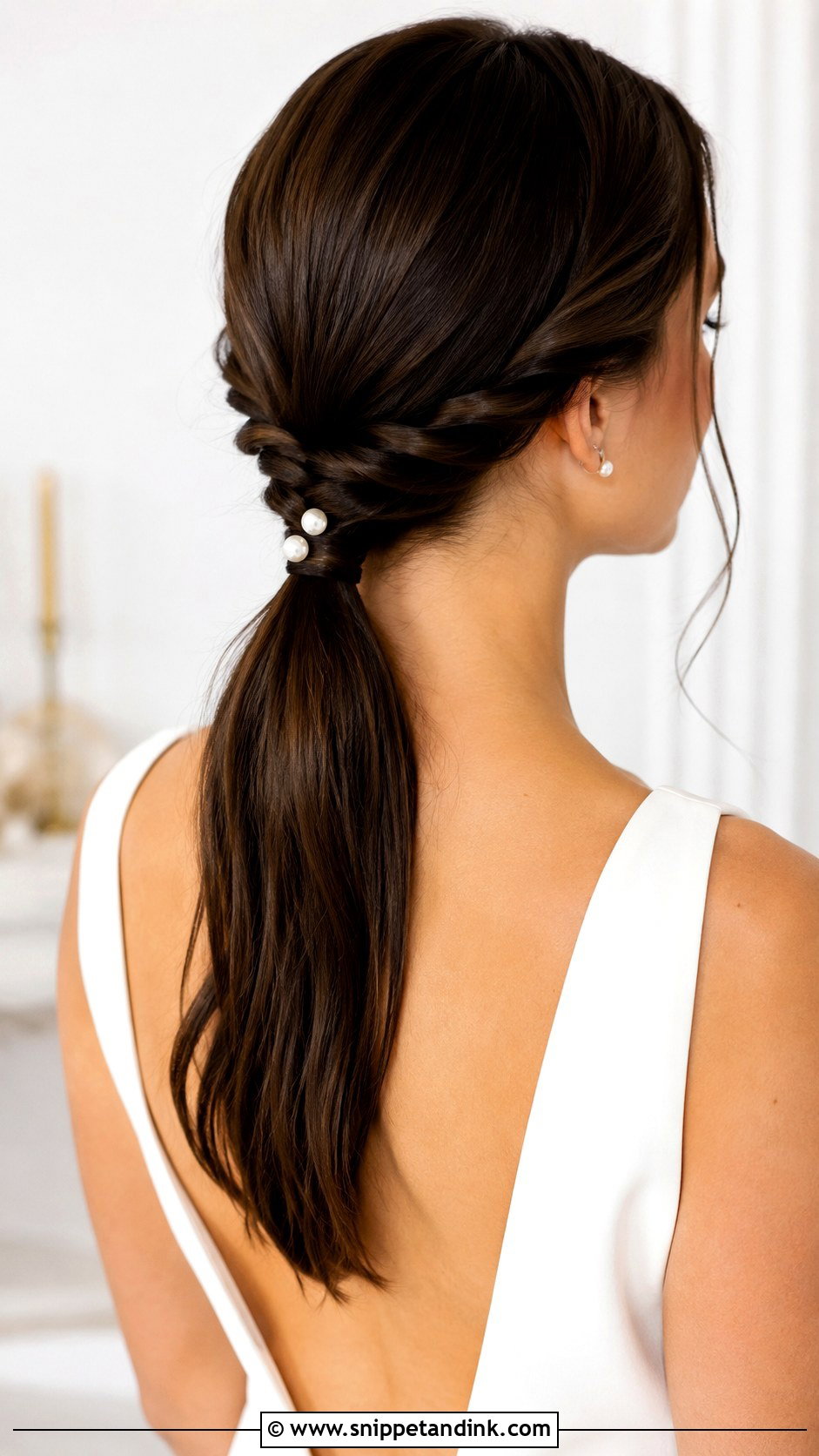 Twisted Rope Braid Low Ponytail - Snippet and Ink - 20 Bridal Braids Hairstyles