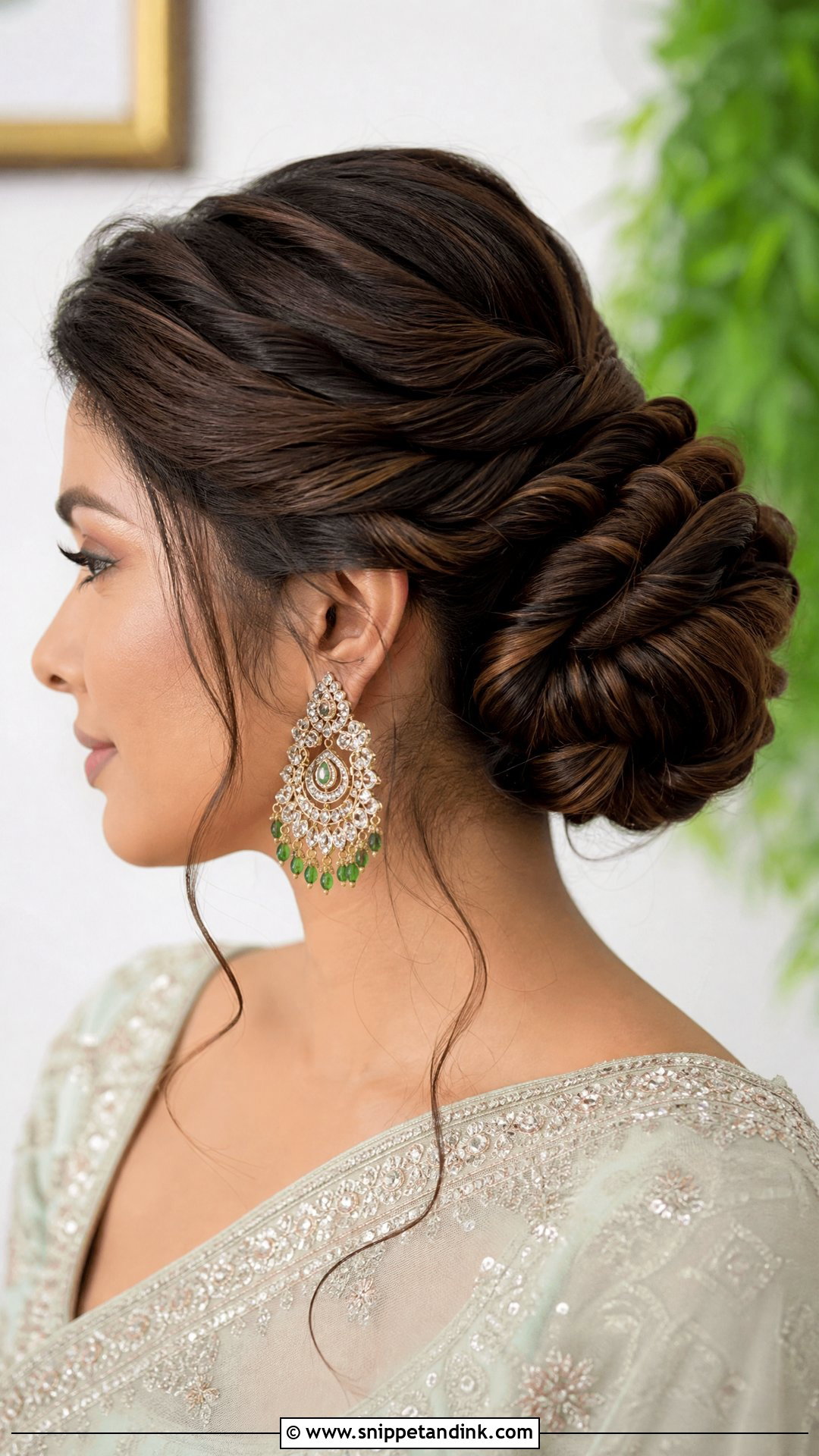 Twisted Rope Bun - Snippet and Ink - 20 Indian Wedding Bun Hairstyle Ideas