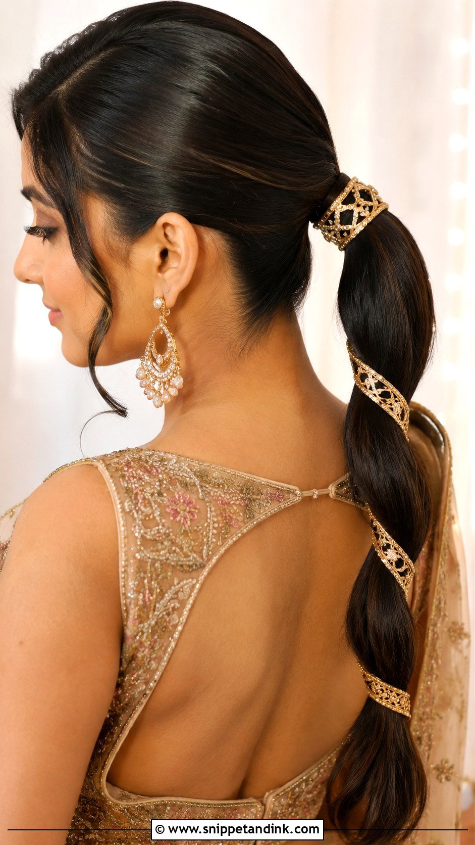 Twisted Rope Ponytail - Snippet and Ink - 20 Indian Wedding Ponytail Hairstyles