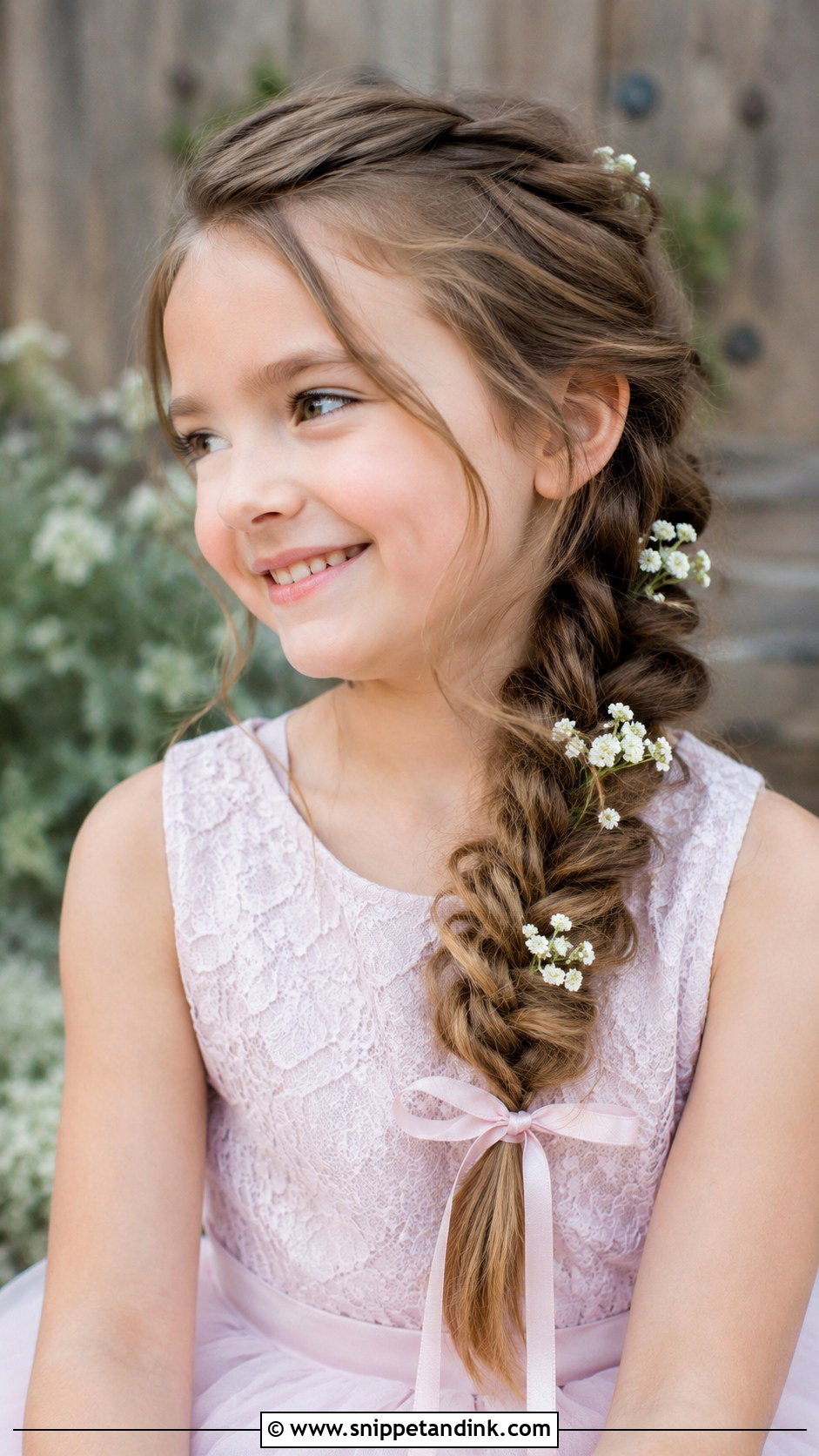 Twisted Side Braid - Snippet and Ink - 25 Flowergirls Hairstyle Ideas