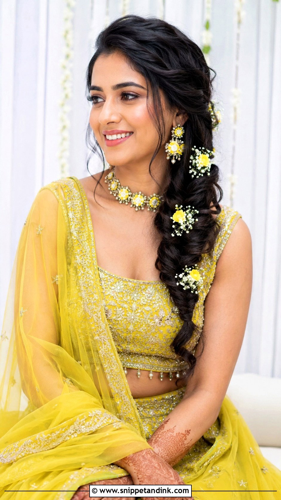 Twisted Side Braid - Snippet and Ink - 35 Indian Wedding Bridal Hairstyle Ideas