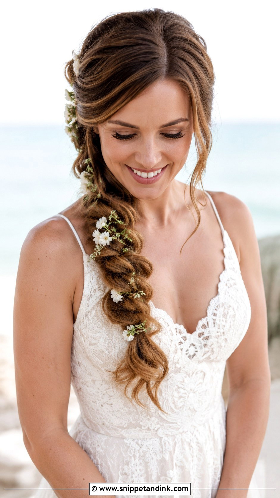 Twisted Side Braid Wedding Hairstyle - Snippet and Ink - 25 Long Wedding Hairstyles