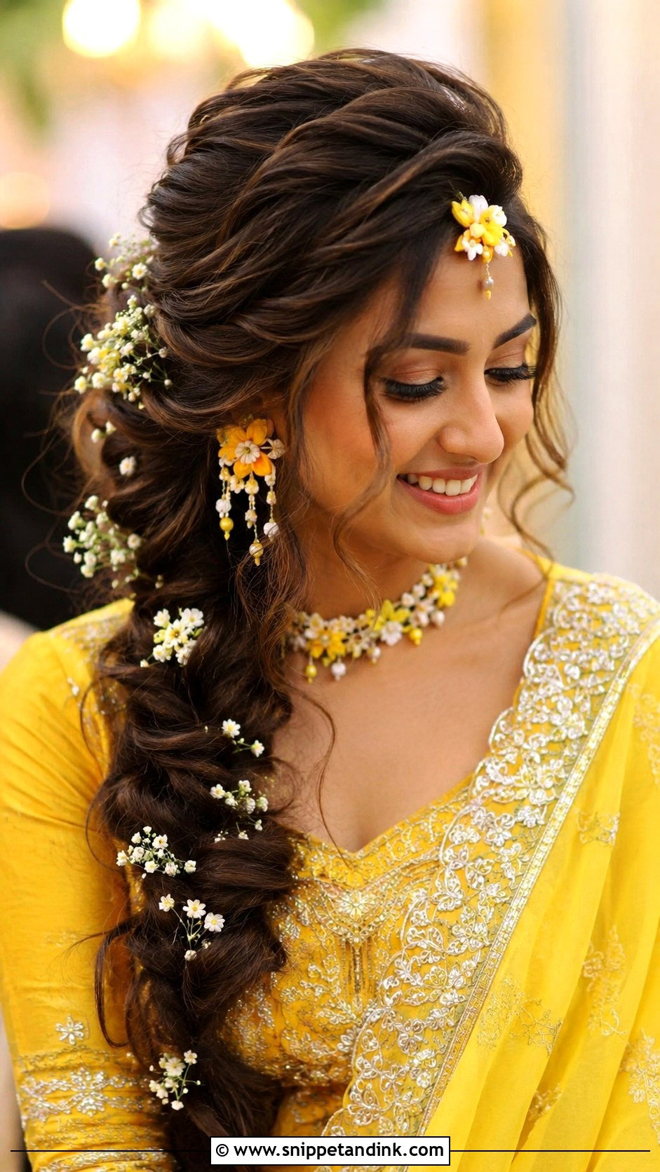 Twisted Side Braid With Puff - Snippet and Ink - 25 Indian Wedding Hairstyle for Chubby Face Ideas