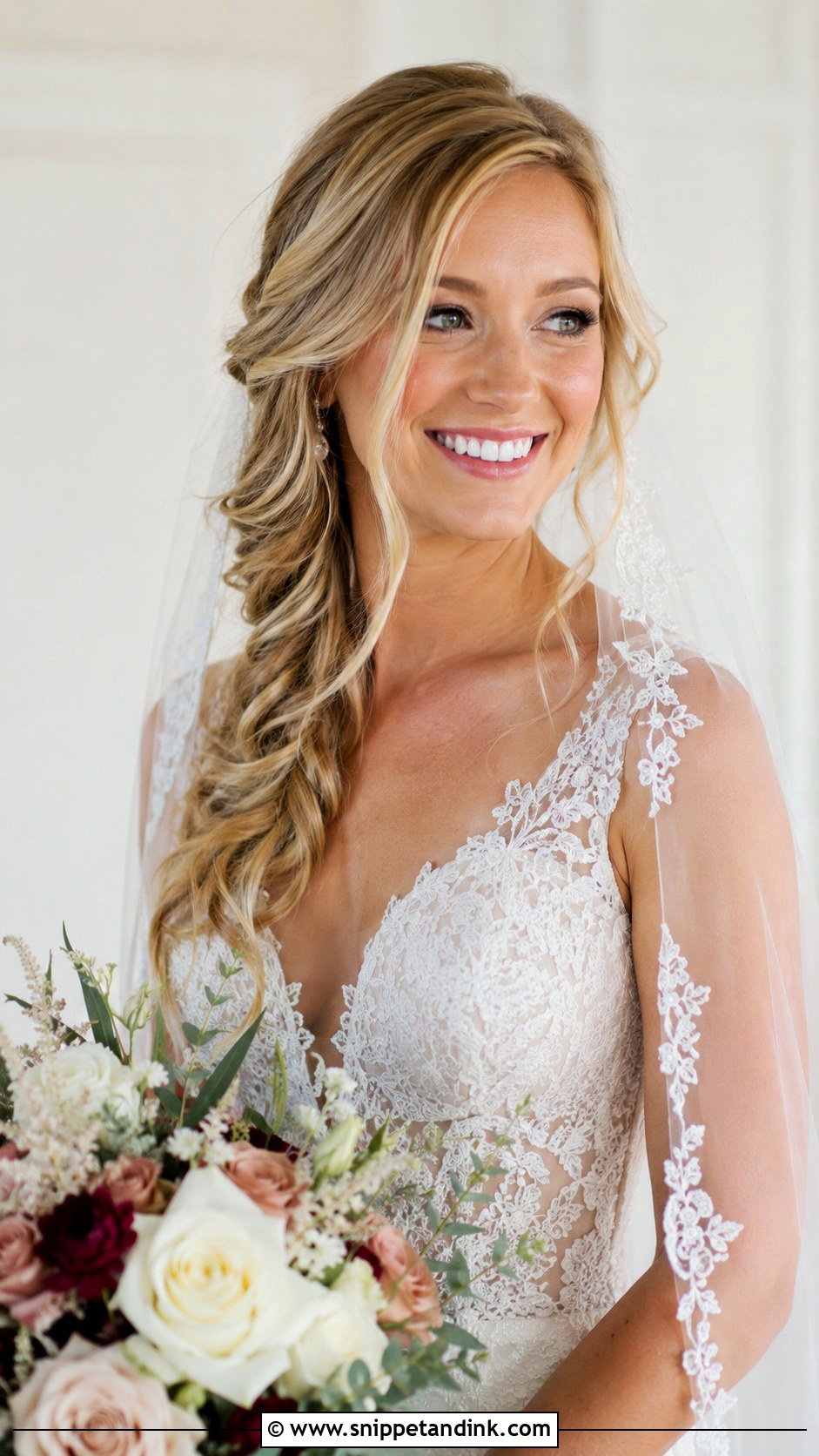 Twisted Side Braid for Blonde Hair - Snippet and Ink - 20 Long Blonde Wedding Hair Ideas