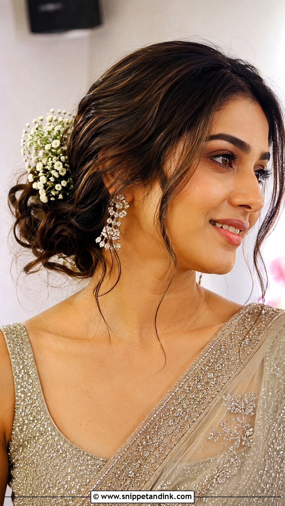 Twisted Side Bun - Snippet and Ink - 20 Simple Hairstyles for Indian Wedding
