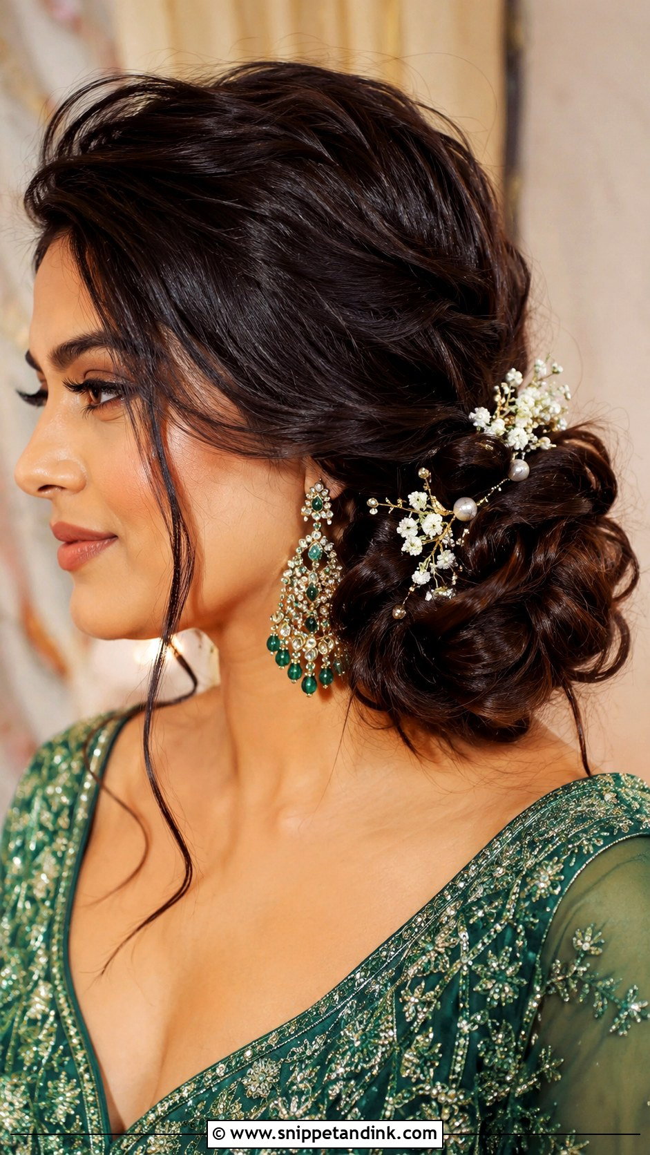 Twisted Side Bun - Snippet and Ink - 25 Indian Marriage Hairstyle Ideas