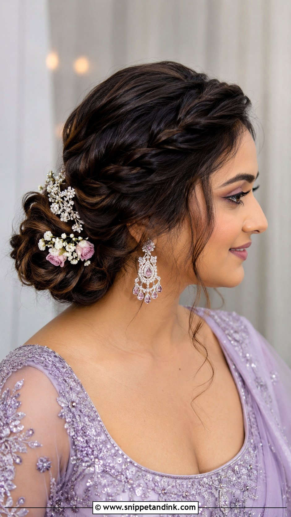 Twisted Side Bun - Snippet and Ink - 25 Indian Weddings Bridal Hairstyles
