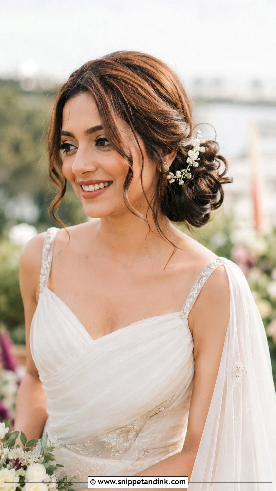 Twisted Side Bun With Tendrils - Snippet and Ink - 20 Pre Wedding Hairstyles