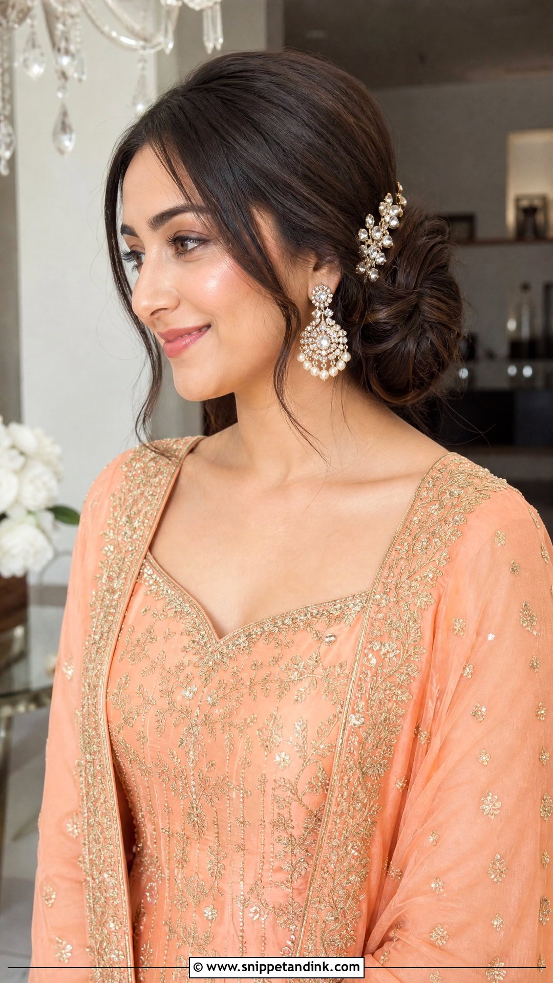Twisted Side Bun - Snippet and Ink - 20 Easy Self Indian Hairstyles for Wedding