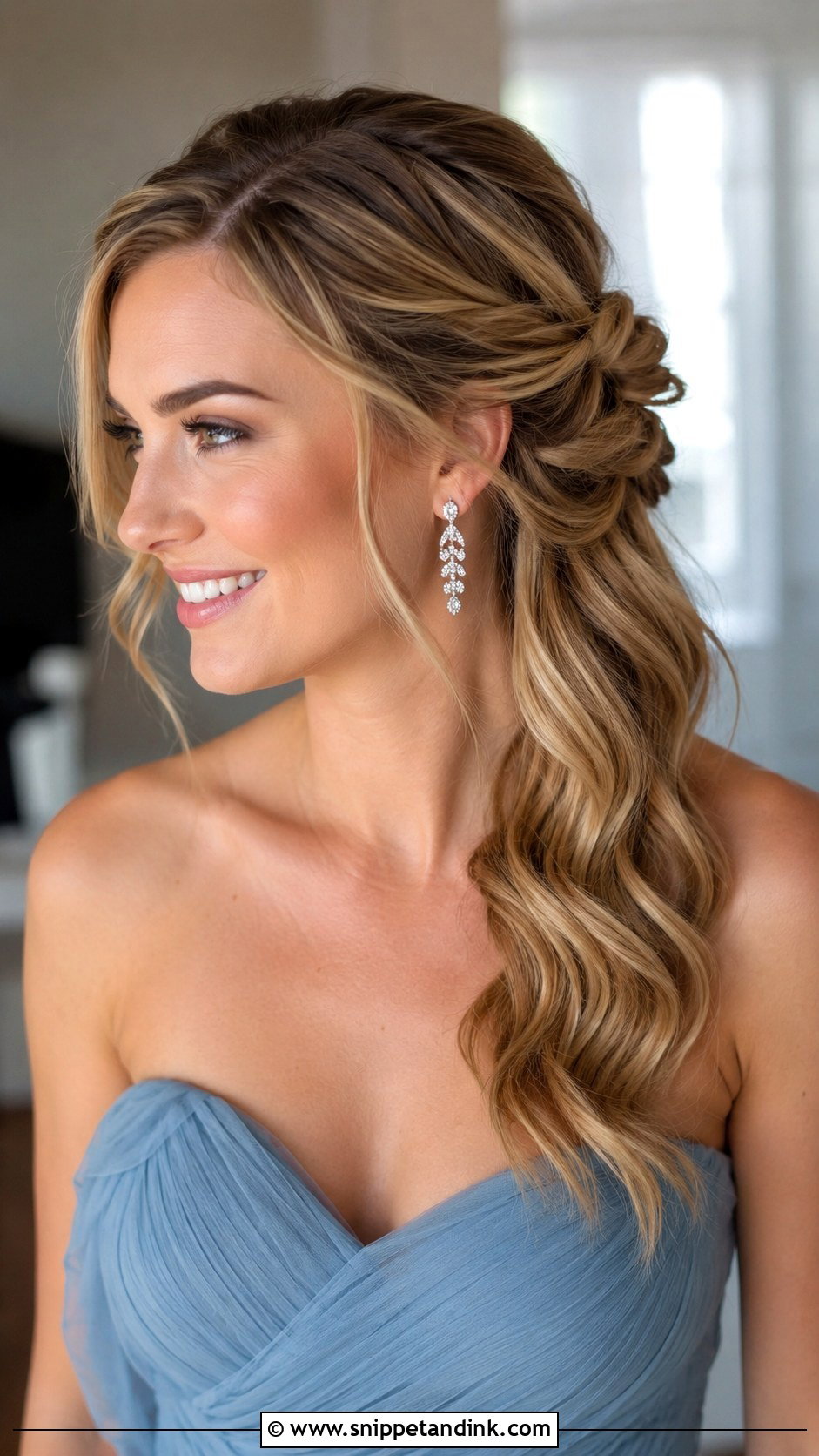 Twisted Side Half Up - Snippet and Ink - 25 Half-Up Mother of the Bride Hair Ideas