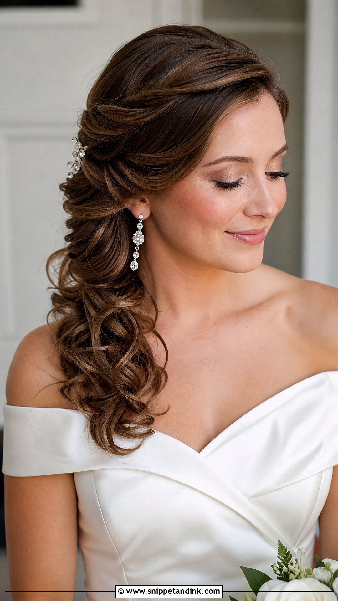 Twisted Side Swept Style - Snippet and Ink - 20 Bridal Hair for Long Hair Ideas