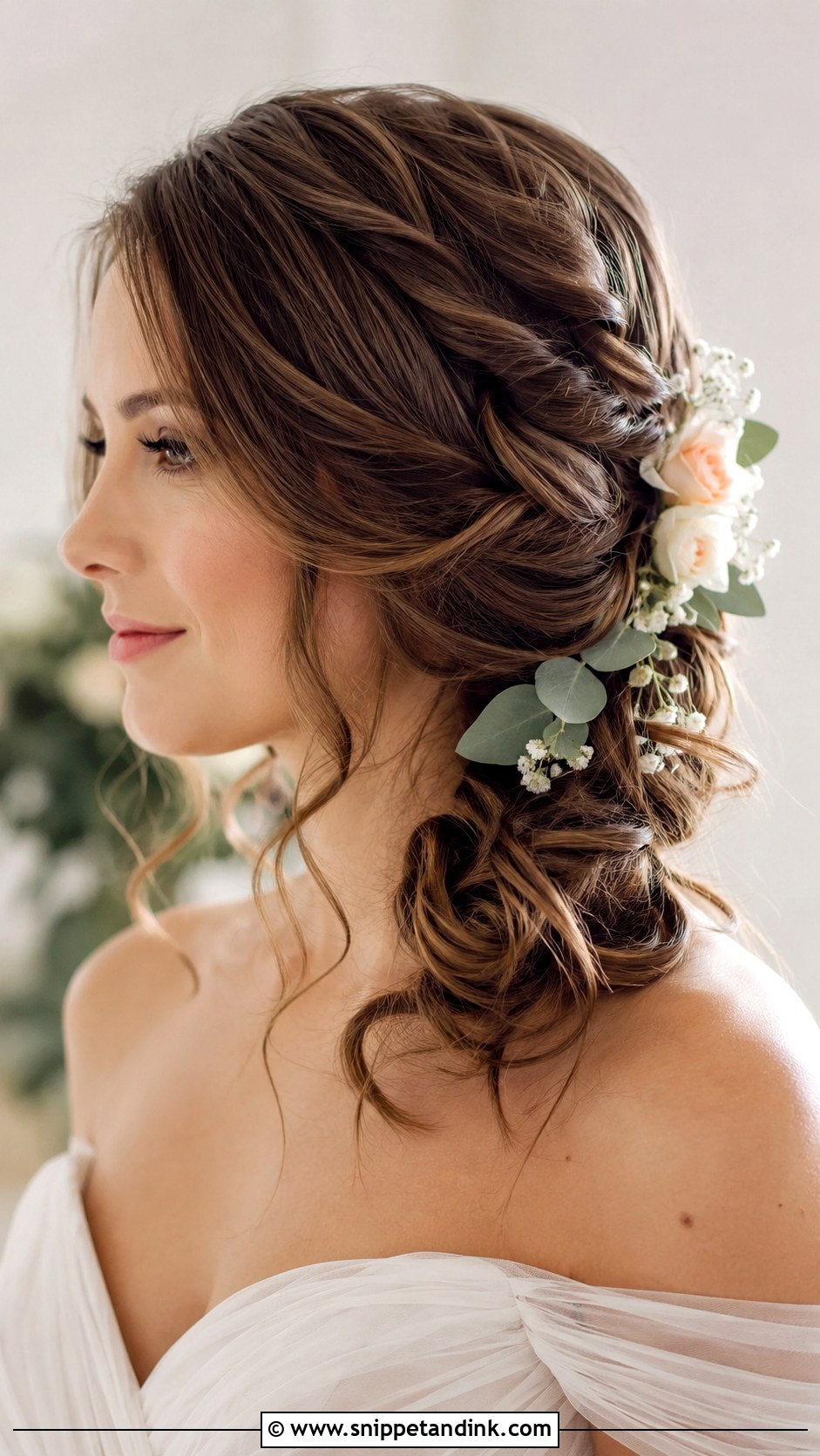 Twisted Side Updo - Snippet and Ink - 20 Wedding Hair Ideas for Medium Length