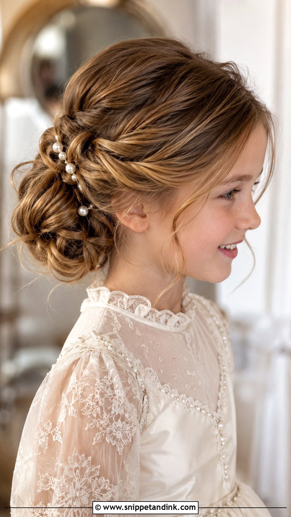 Twisted Side Updo - Snippet and Ink - 30 Kids Hairstyles for Wedding
