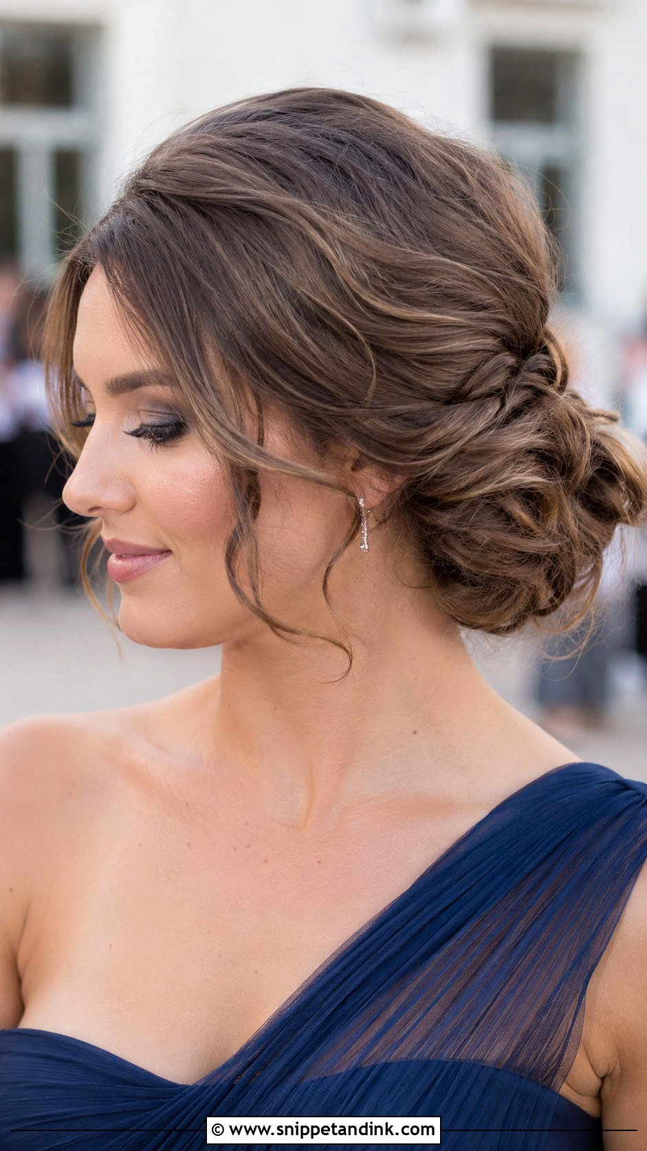 Twisted Side Updo - Snippet and Ink - 30 Medium Length Hair Styles Wedding Guest