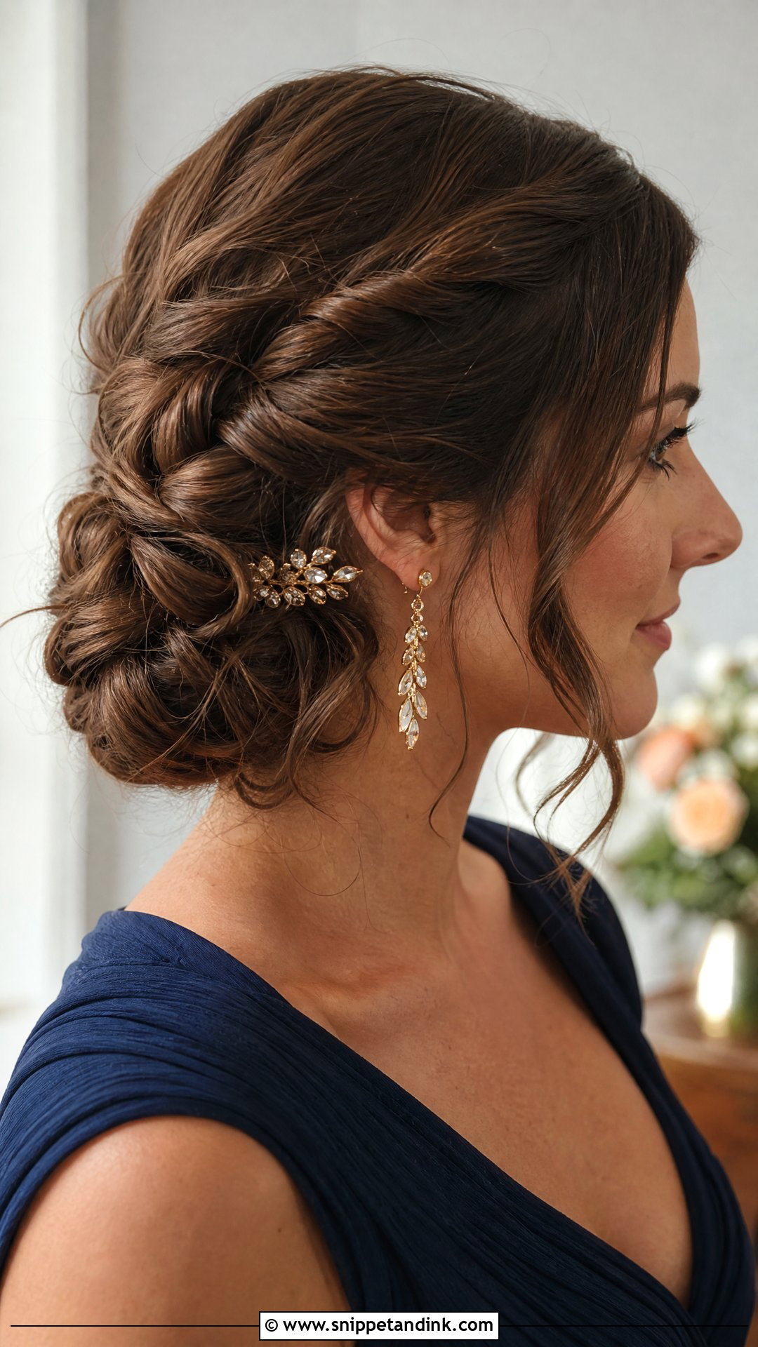 Twisted Side Updo - Snippet and Ink - 20 Medium Length Hair Styles for Wedding Guest