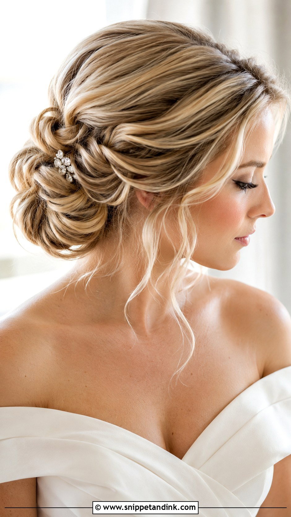 Twisted Side Updo Pinned Back - Snippet and Ink - 25 One Side Pinned Back Wedding Hair Ideas