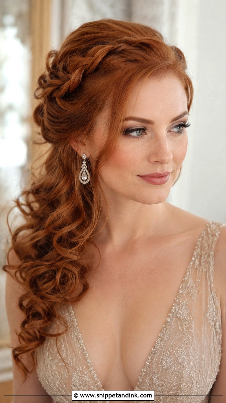 Twisted Side Updo With Hair Down - Snippet and Ink - 25 Wedding Hairstyles for Long Hair Down