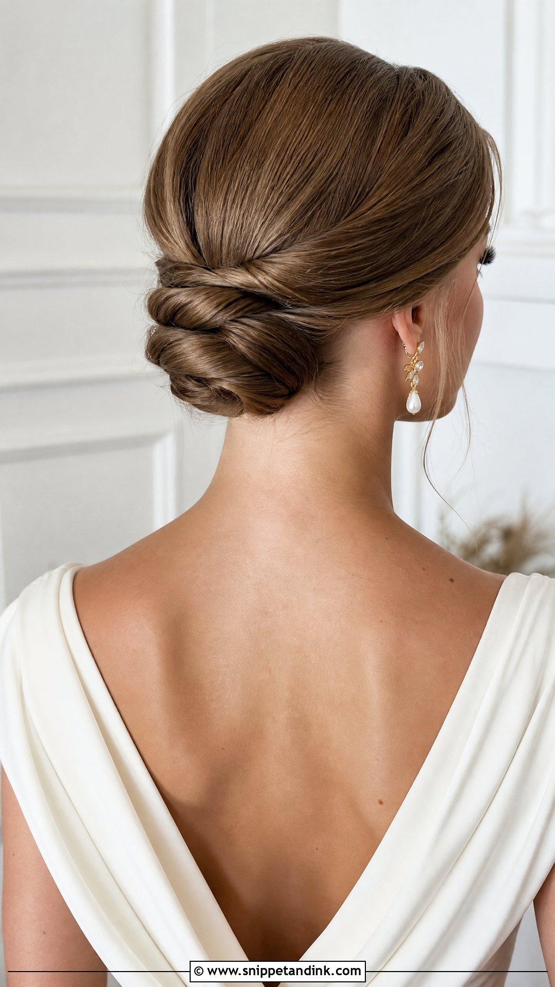 Twisted Slick Low Bun - Snippet and Ink - 20 Slick Bun Wedding Ideas