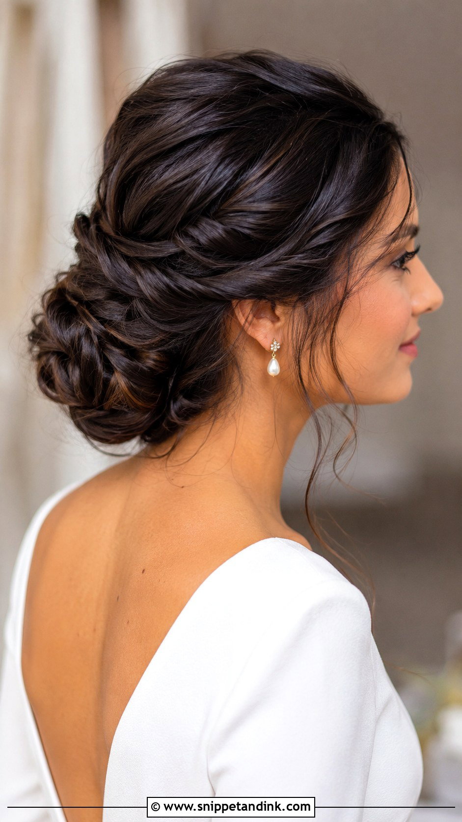 Twisted Textured Low Bun Wedding Hair - Snippet and Ink - 15 Textured Low Bun Wedding Hairstyles