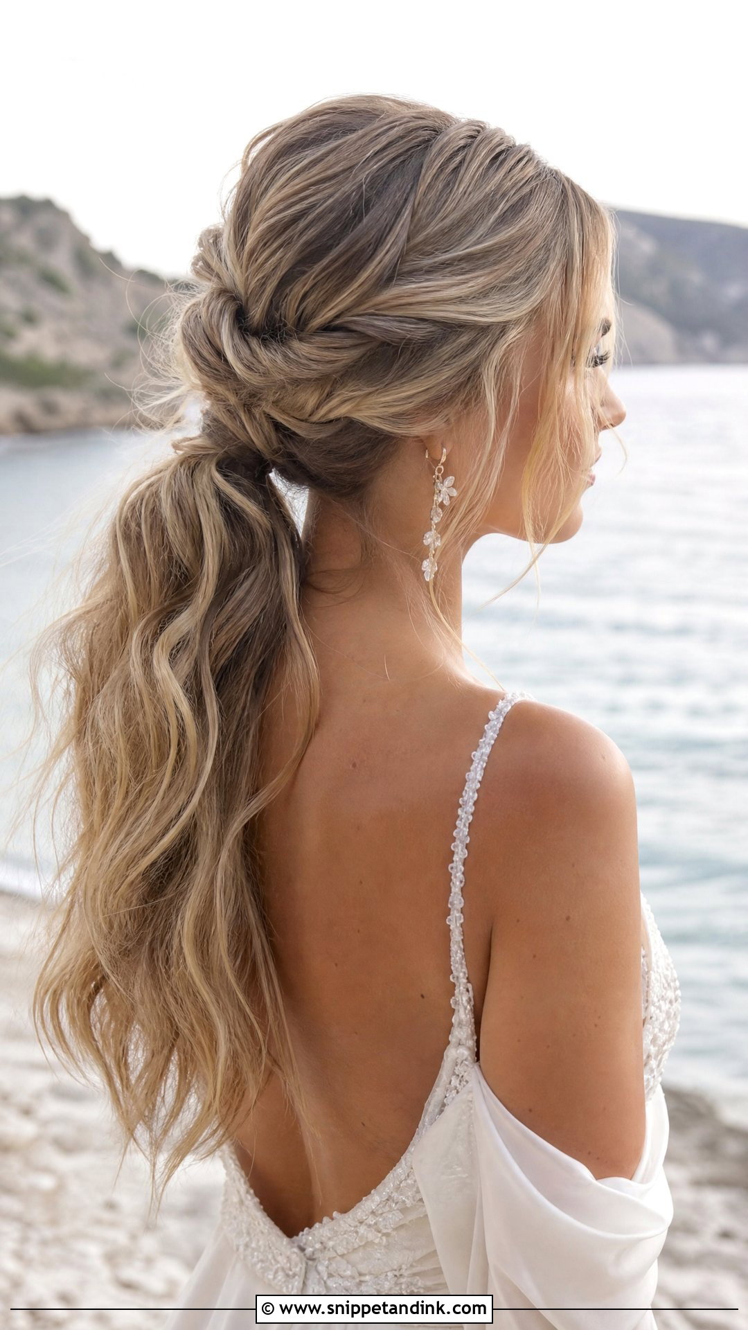 Twisted Textured Ponytail - Snippet and Ink - 20 Mid Length Wedding Hair Ideas