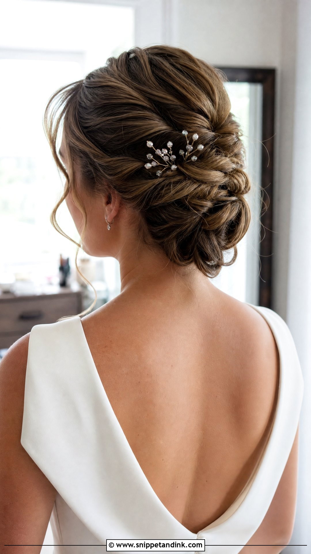 Twisted Updo Bridal Hairstyle - Snippet and Ink - 20 Shoulder Length Bridal Hairstyles