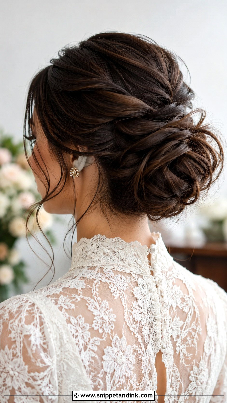 Twisted Updo Bun for Weddings - Snippet and Ink - 30 Bridal Bun Hairstyles