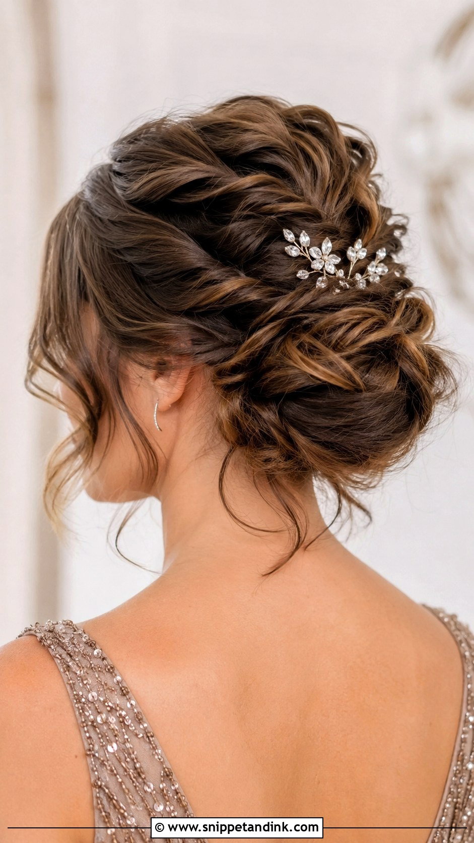 Twisted Updo For Short Hair - Snippet and Ink - 25 Short Hair Wedding Guest Ideas