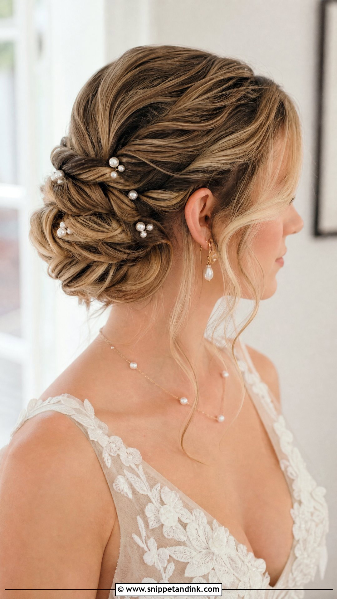 Twisted Updo Wedding Hairstyle - Snippet and Ink - 20 Medium Length Bride Hairstyles