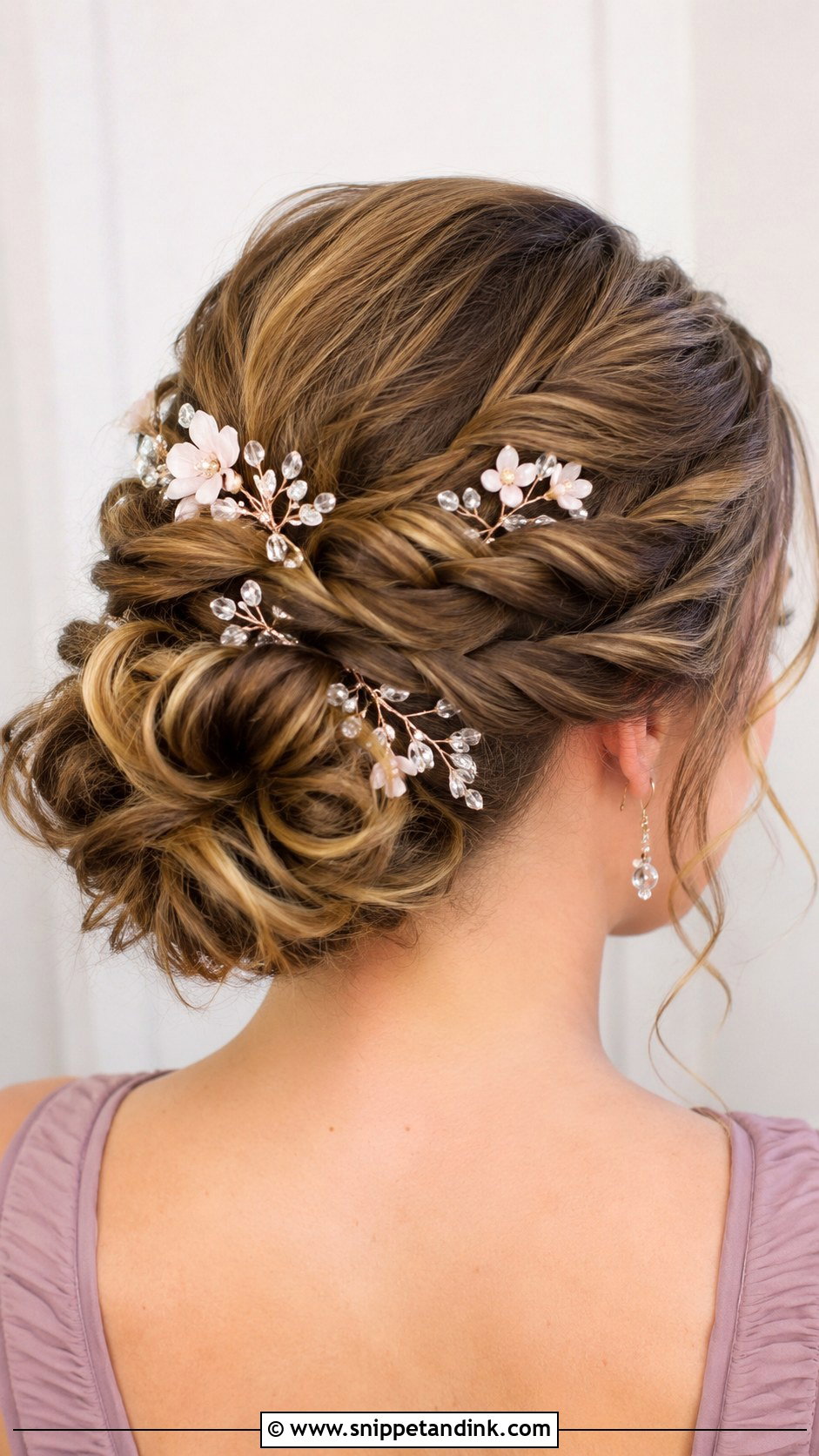 Twisted Updo With Accessories - Snippet and Ink - 25 Wedding Guest Hair Updo Ideas