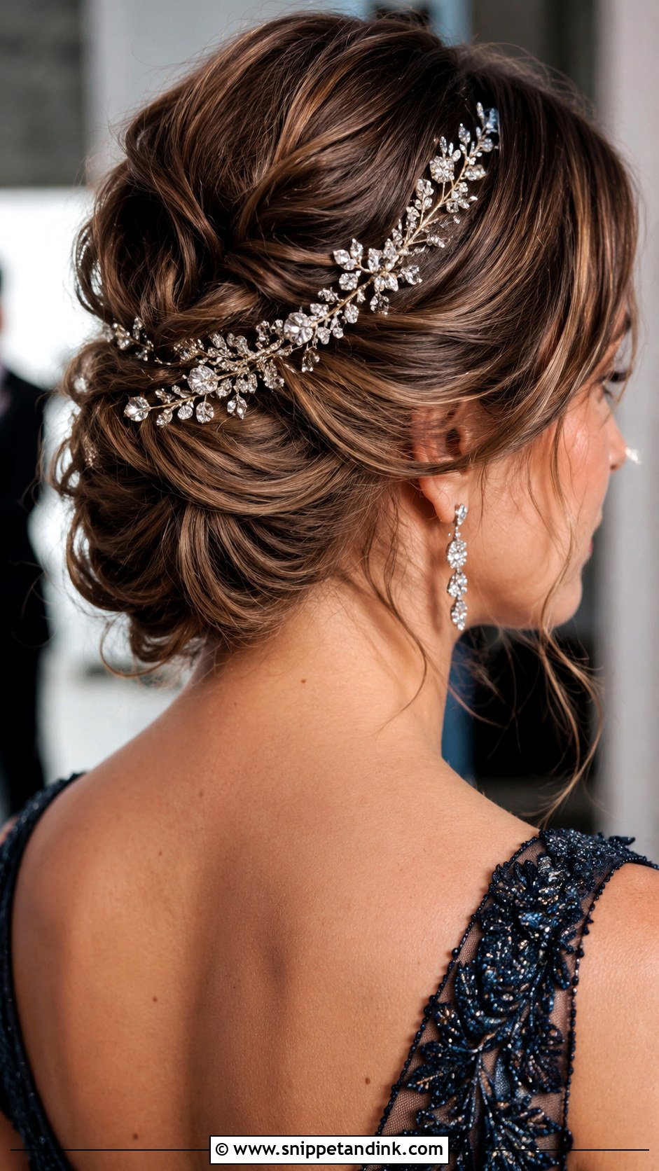 Twisted Updo With Accessories - Snippet and Ink - 30 Short Hair Wedding Guest Styles