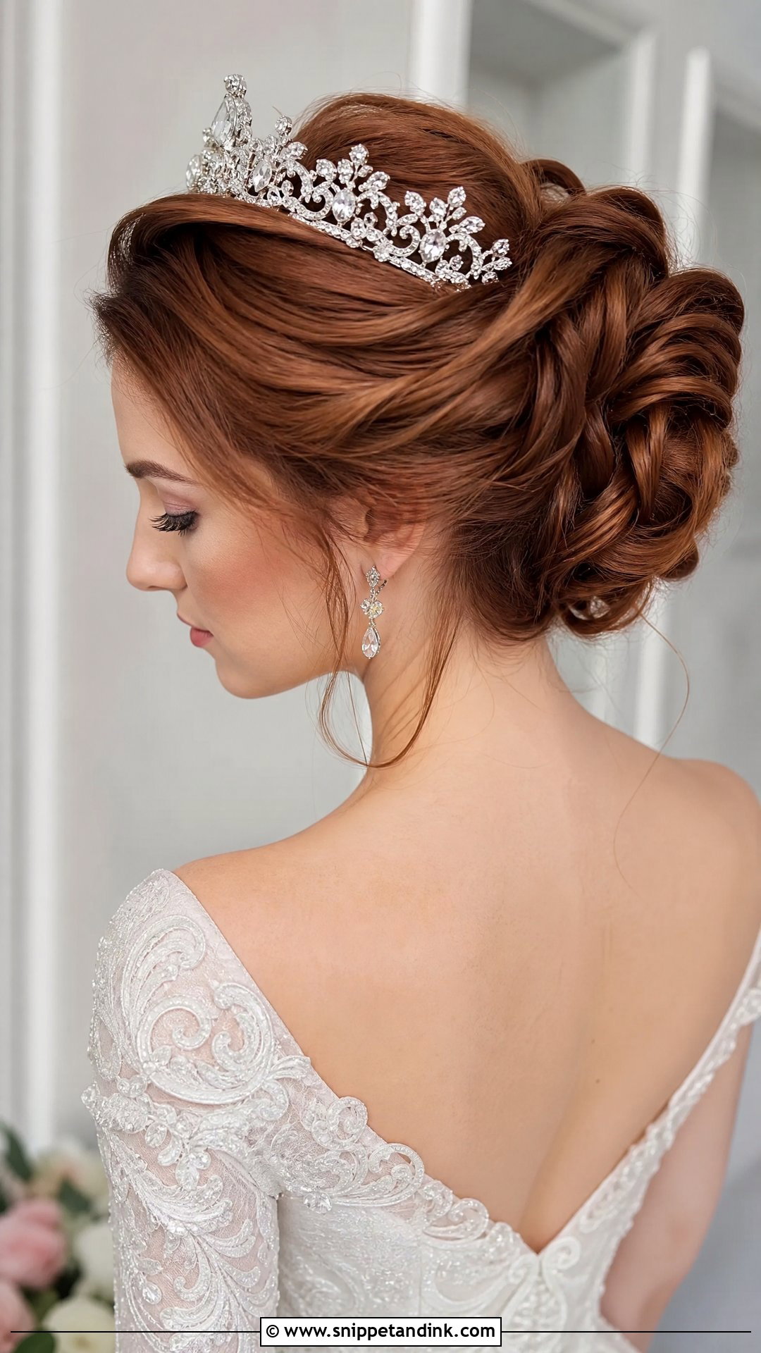 Twisted Updo With Crown - Snippet and Ink - 20 Wedding Crown Hairstyles