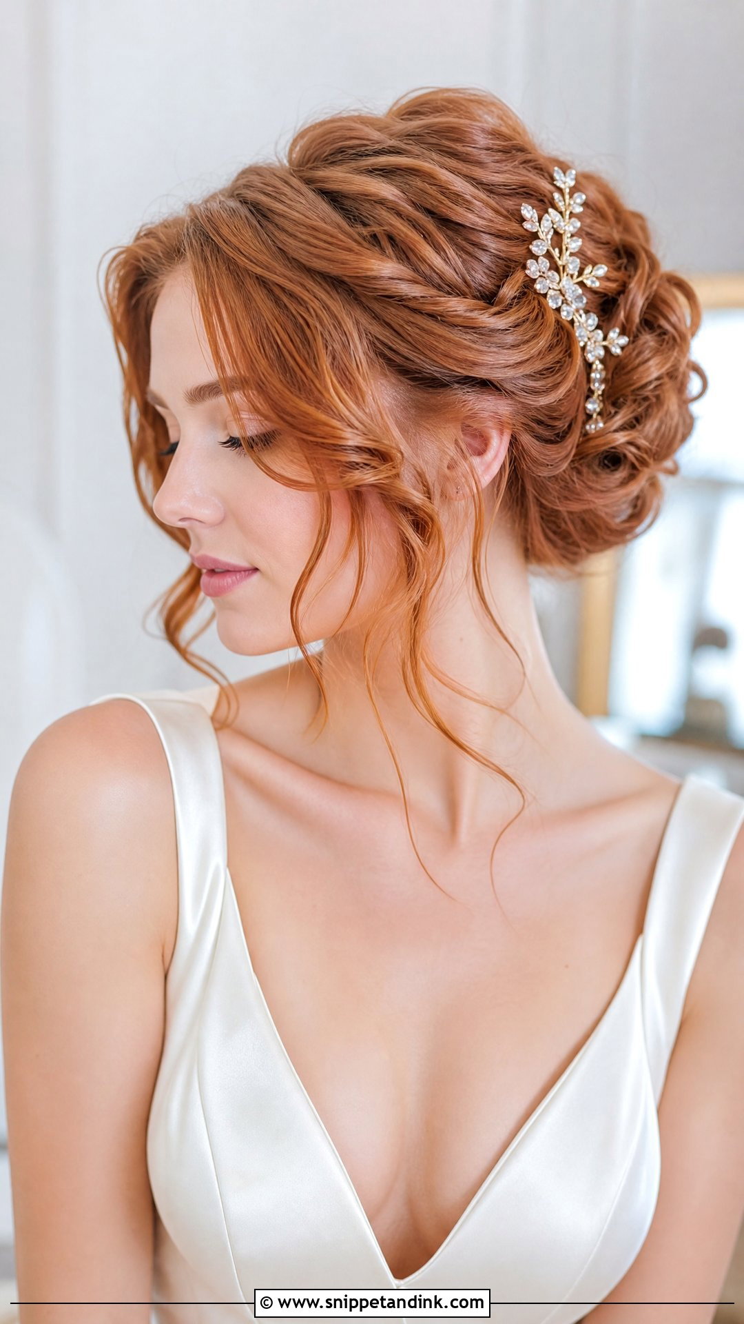 Twisted Updo With Face Framing Layers - Snippet and Ink - 20 Wedding Hairstyles for Big Foreheads