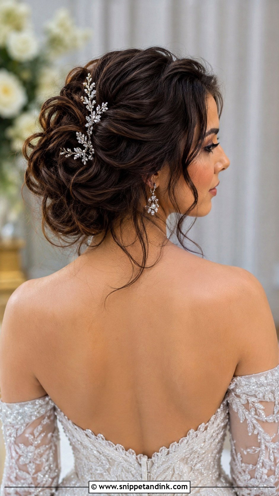 Twisted Updo With Hair Accessories - Snippet and Ink - 20 Arab Wedding Hairstyles