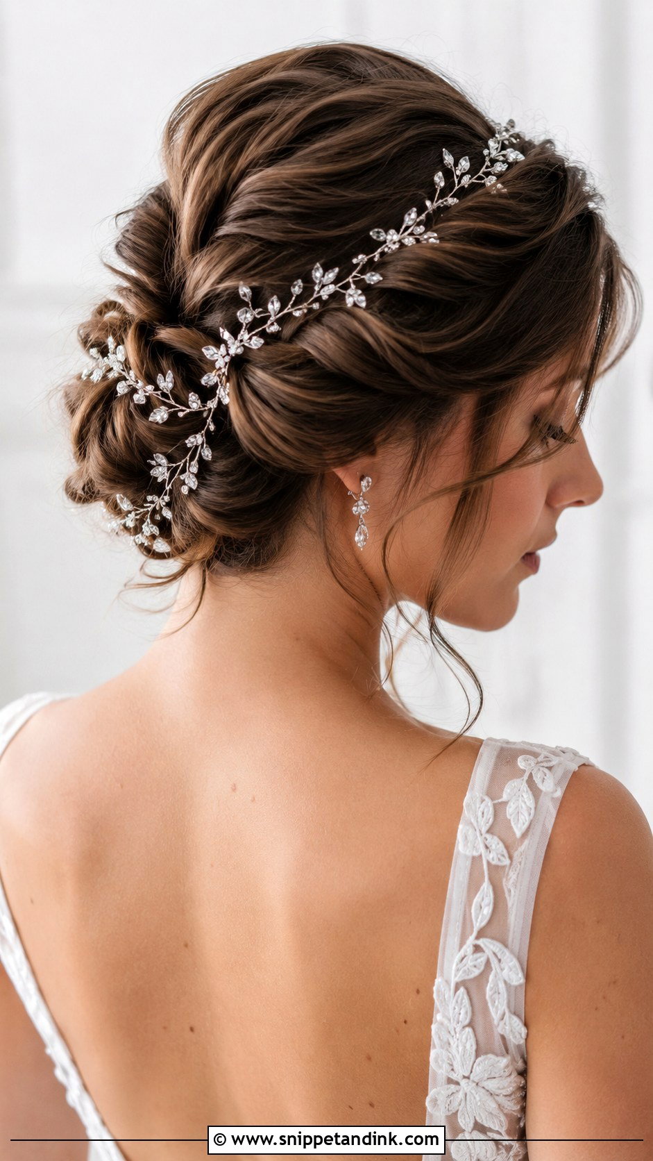 Twisted Updo With Hair Vine - Snippet and Ink - 20 Elegant Updo Wedding Hairstyles