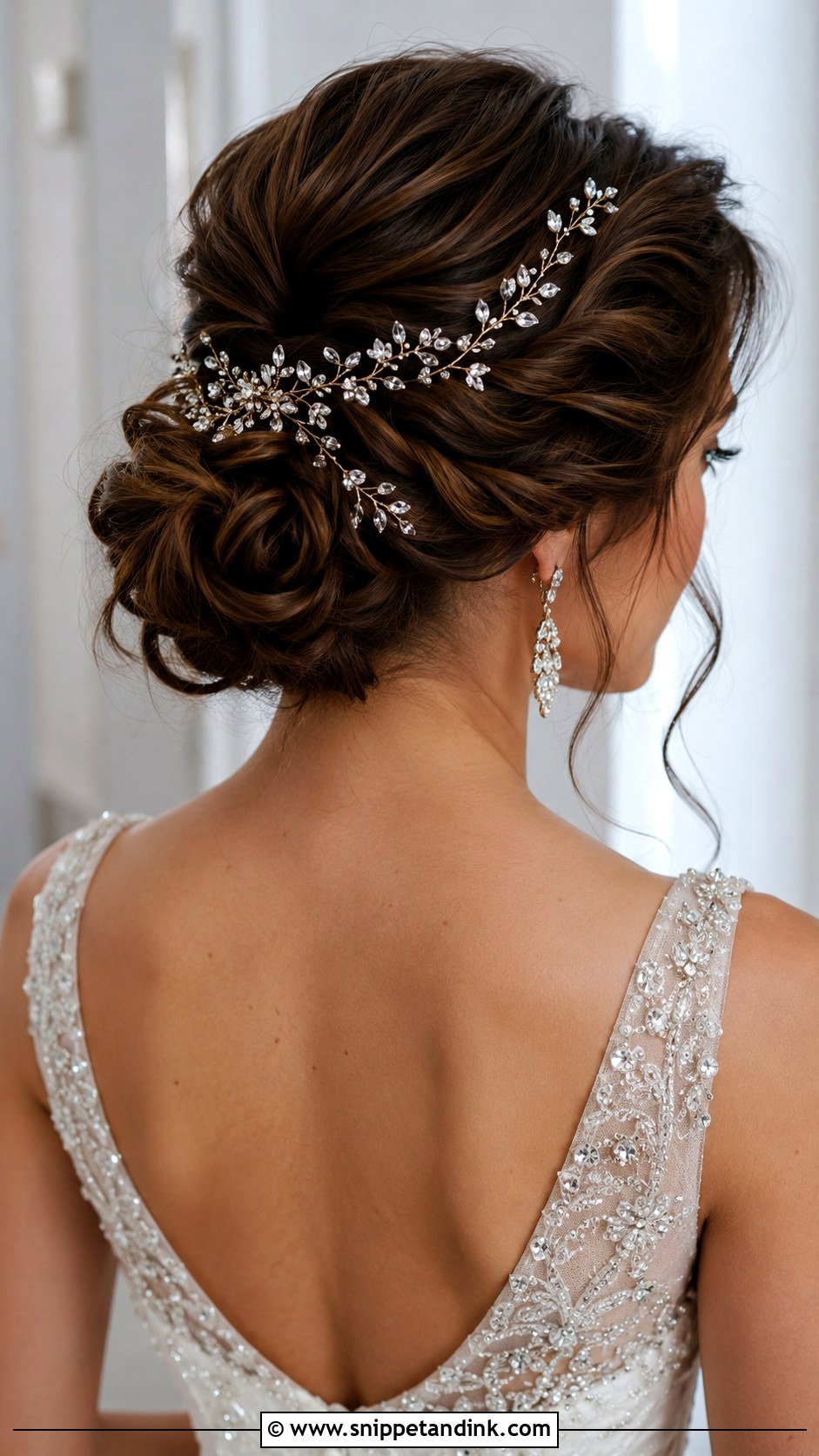 Twisted Updo With Hair Vine - Snippet and Ink - 25 Wedding Upstyles