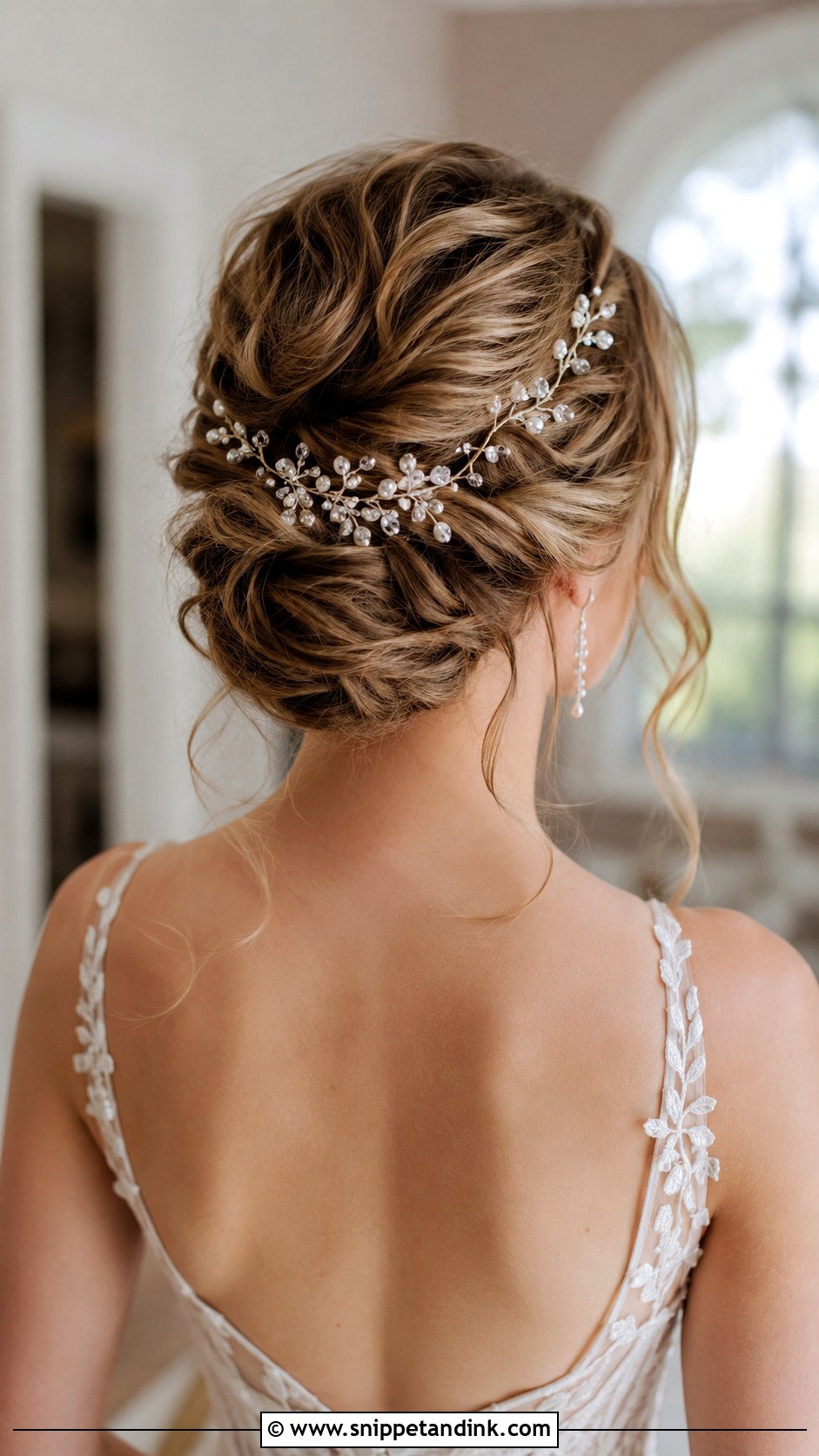 Twisted Updo With Hair Vine - Snippet and Ink - 35 Wedding Hair Updo Ideas