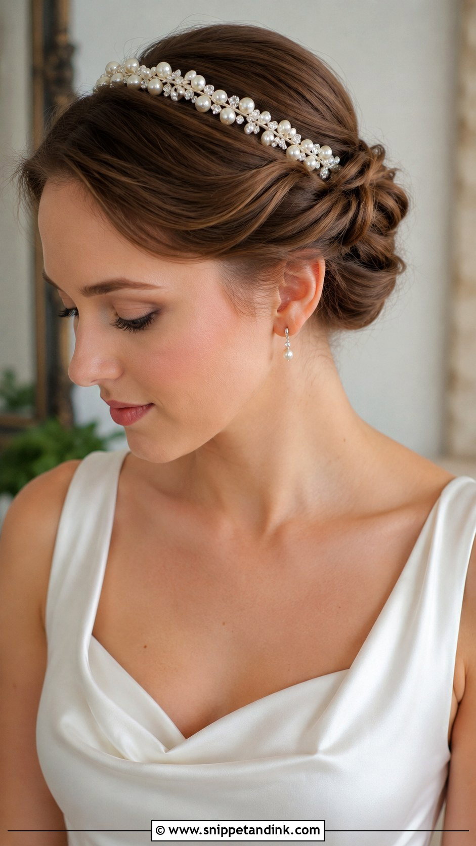 Twisted Updo With Headband for Short Hair - Snippet and Ink - 20 Short Hair Up Dos for Wedding