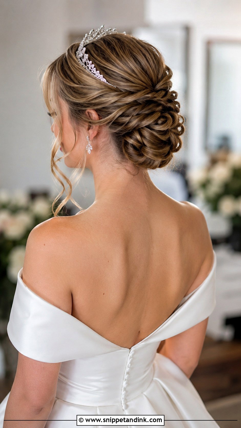 Twisted Updo With Headpiece - Snippet and Ink - 35 Short Hair Wedding Styles