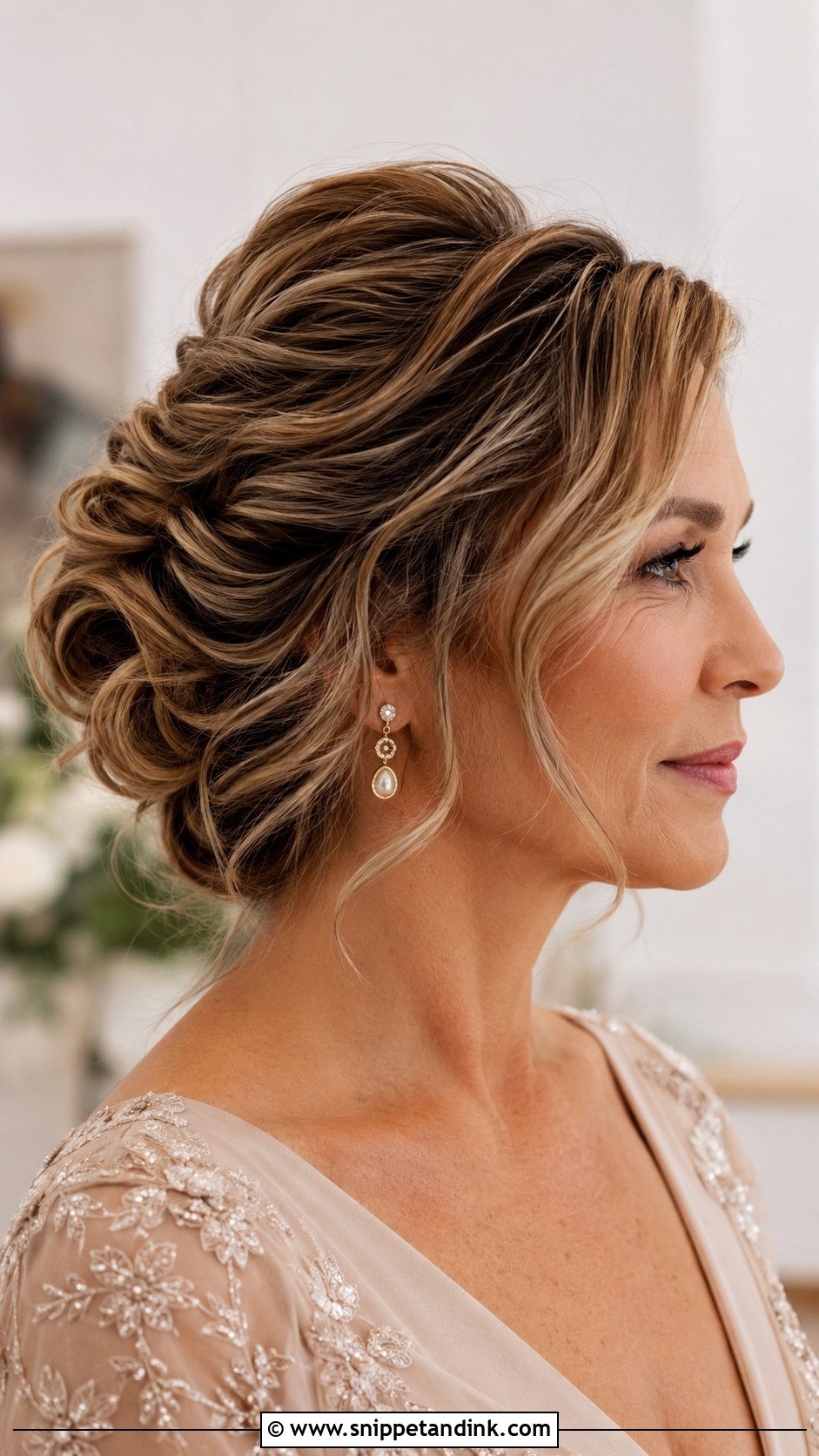 Twisted Updo With Loose Tendrils - Snippet and Ink - 25 Mom Wedding Hair Ideas