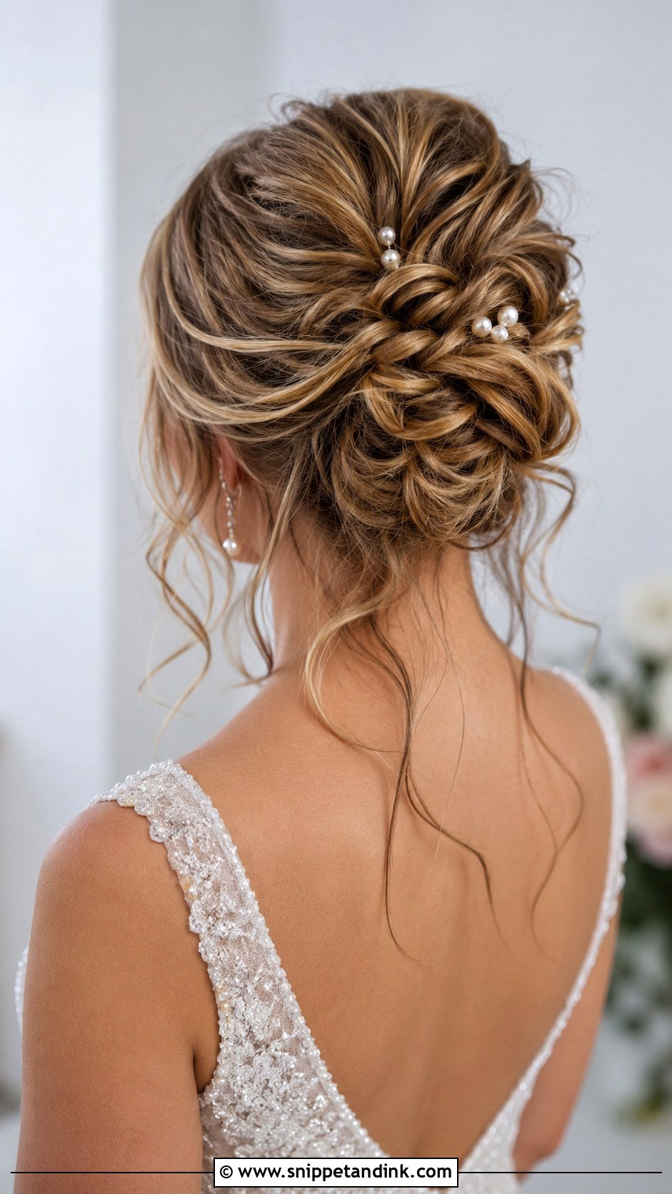 Twisted Updo With Loose Waves - Snippet and Ink - 30 Loose Updo Wedding Ideas