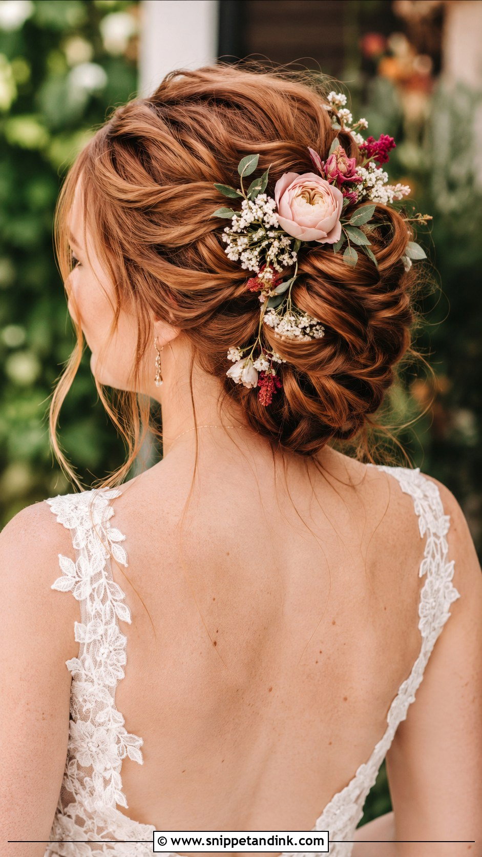 Twisted Updo With Mixed Flowers - Snippet and Ink - 25 Bridal Hair with Flowers