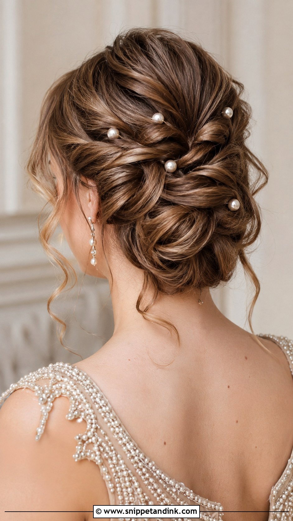 Twisted Updo With Pearl Accents - Snippet and Ink - 20 Wedding Hairstyles with Pearls