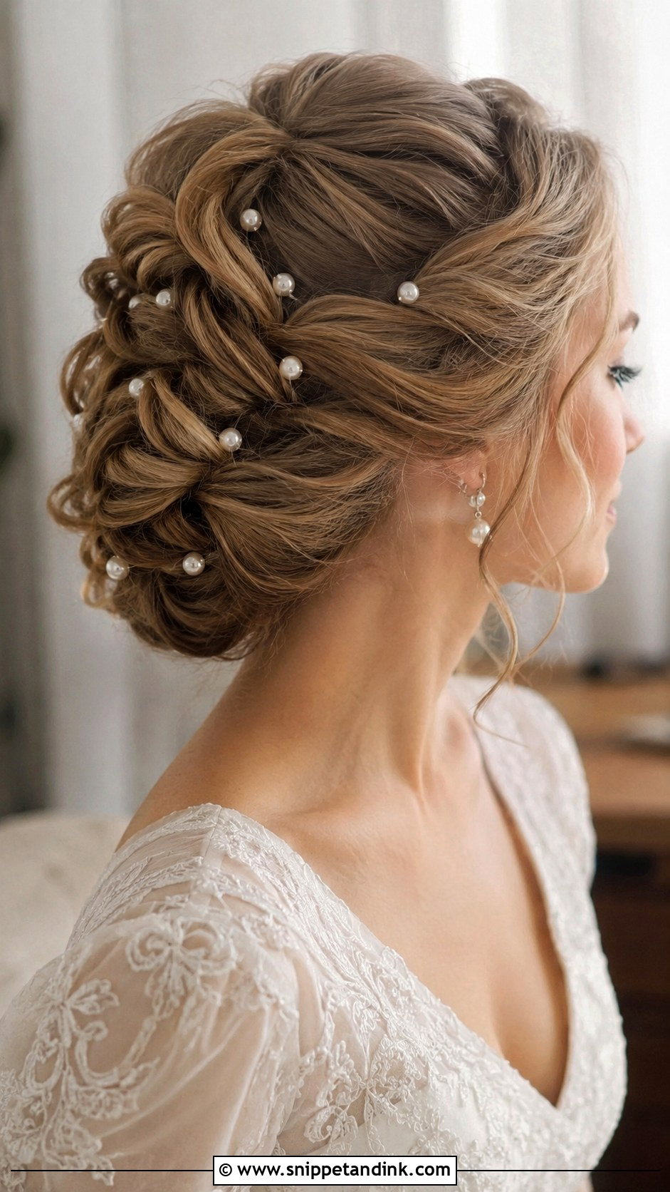 Twisted Updo With Pearl Accents - Snippet and Ink - 25 Fairytale Wedding Hair Ideas